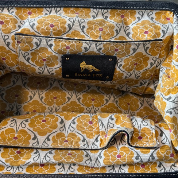 EMMA FOX NATURAL LEATHER PAISLEY PRINT FRAME SATCHEL CROSSBODY BAG - Picture 2 of 7